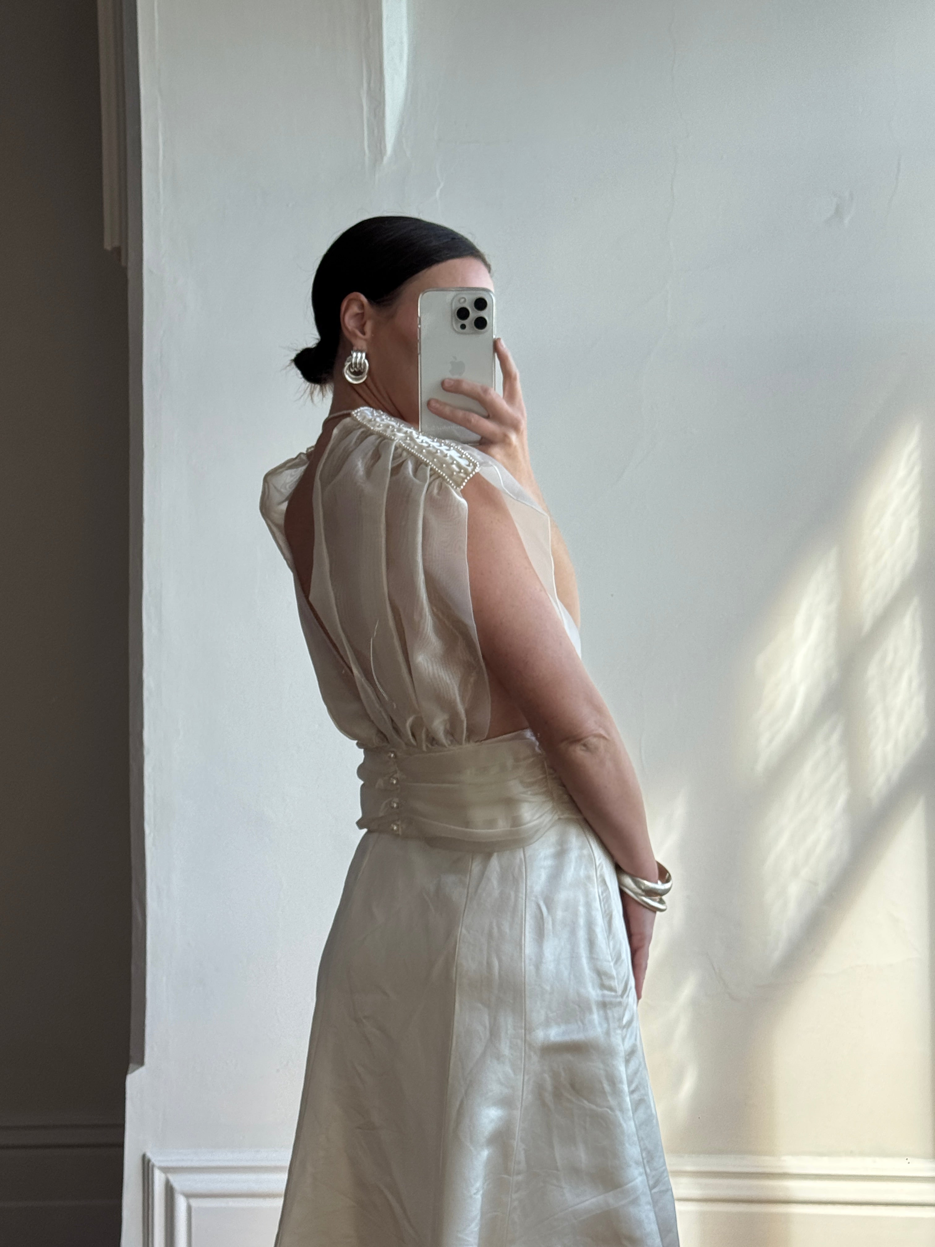 Vintage 90s Classic Satin Bridal Skirt