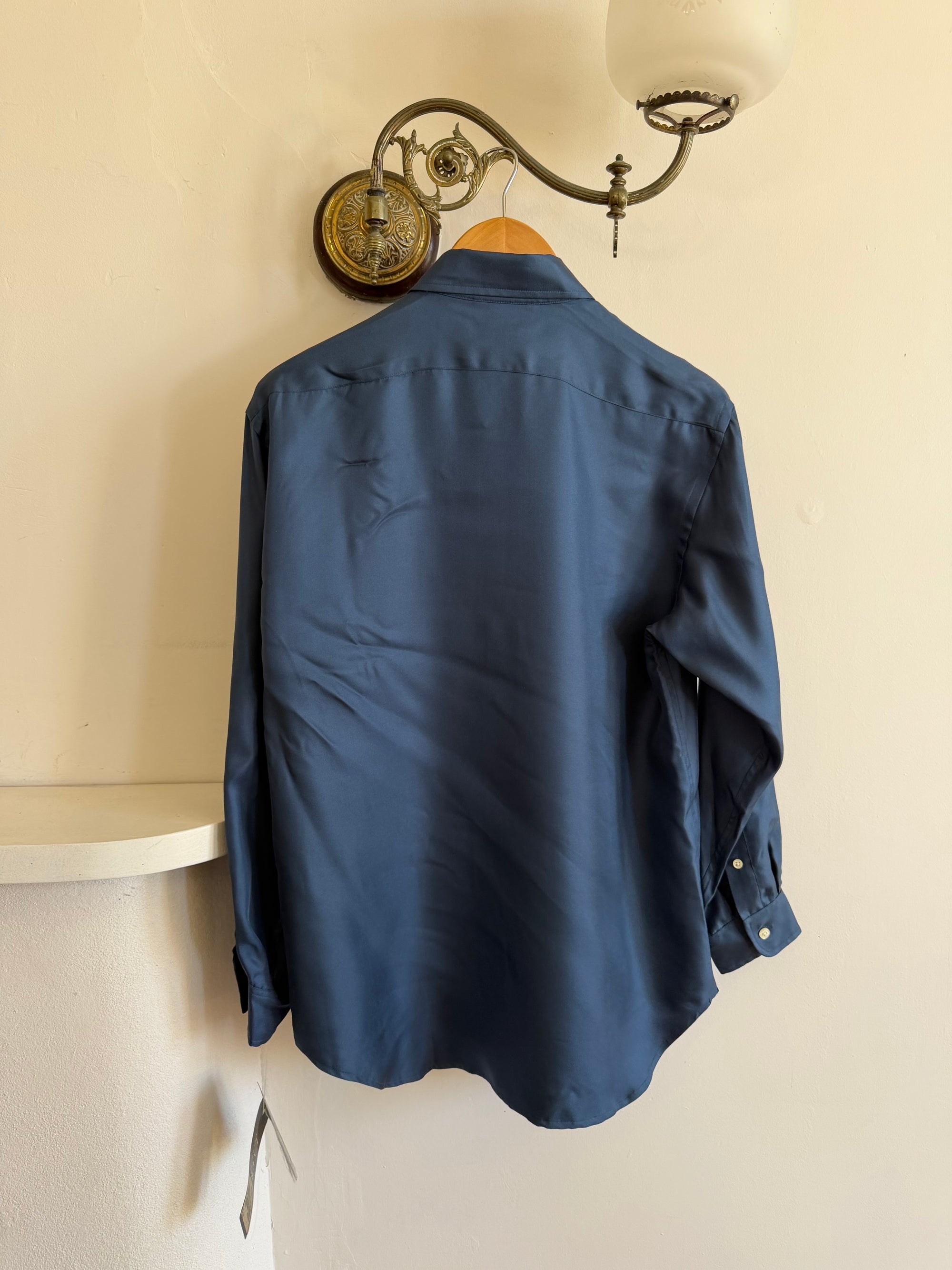 Vintage 90s Ralph Lauren Silk Shirt Teal