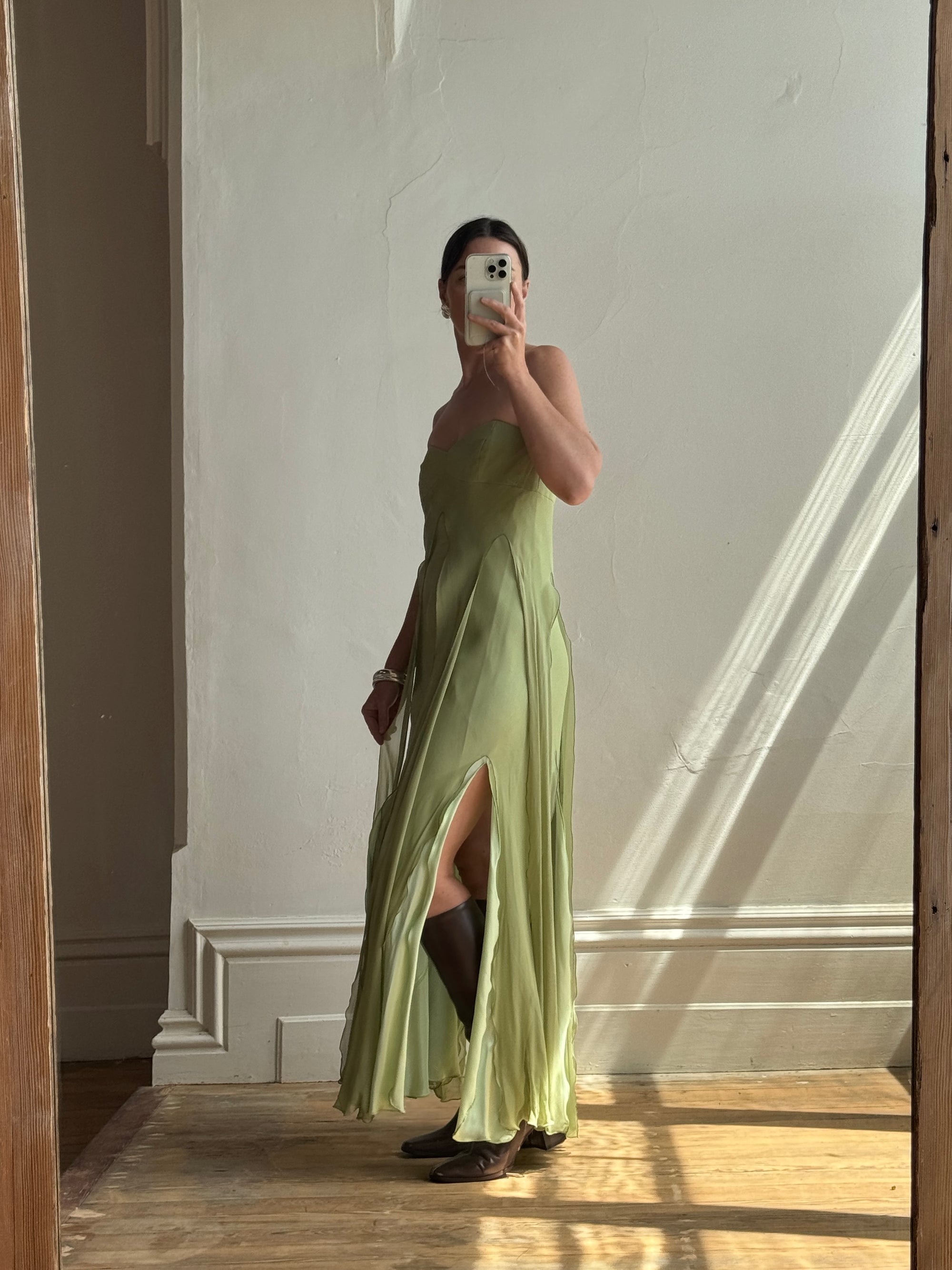 Vintage 90s Olive Strapless Fairy Dress Call Me The Breeze Vintage 90s Olive Strapless Fairy Dress Call Me The Breeze