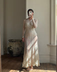 Vintage 20s Sheer Lace Bias Cut Wedding Gown