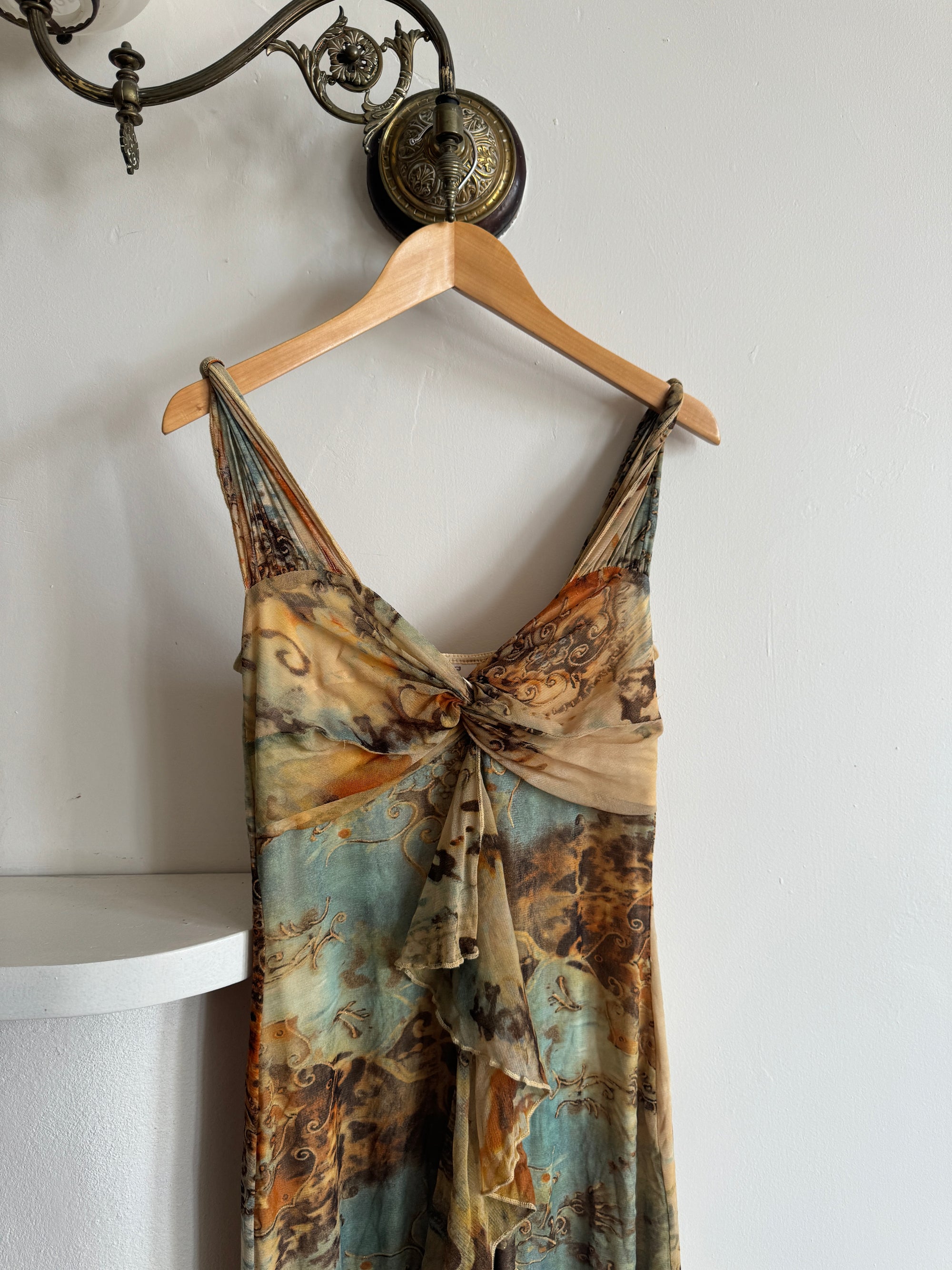 Vintage Y2K Golden Bodycon Dress