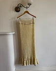 Vintage 70s Wool Crochet Beaded Mermaid Bias Skirt