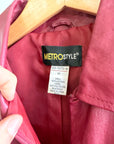 Vintage 90s Burgundy Leather Zip Front Dress