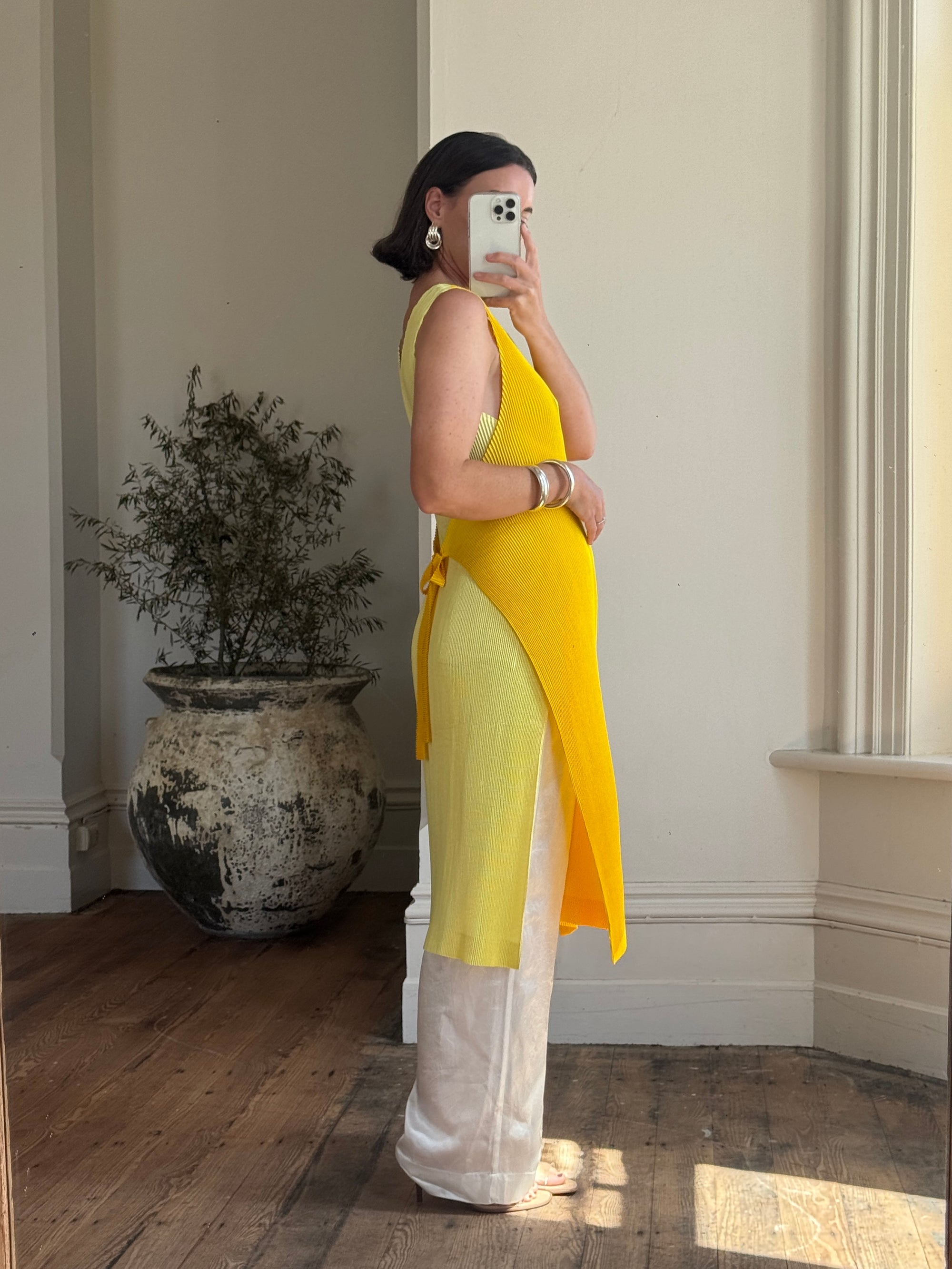 Vintage Issey Miyake IM Pleated Banana Apron Dress