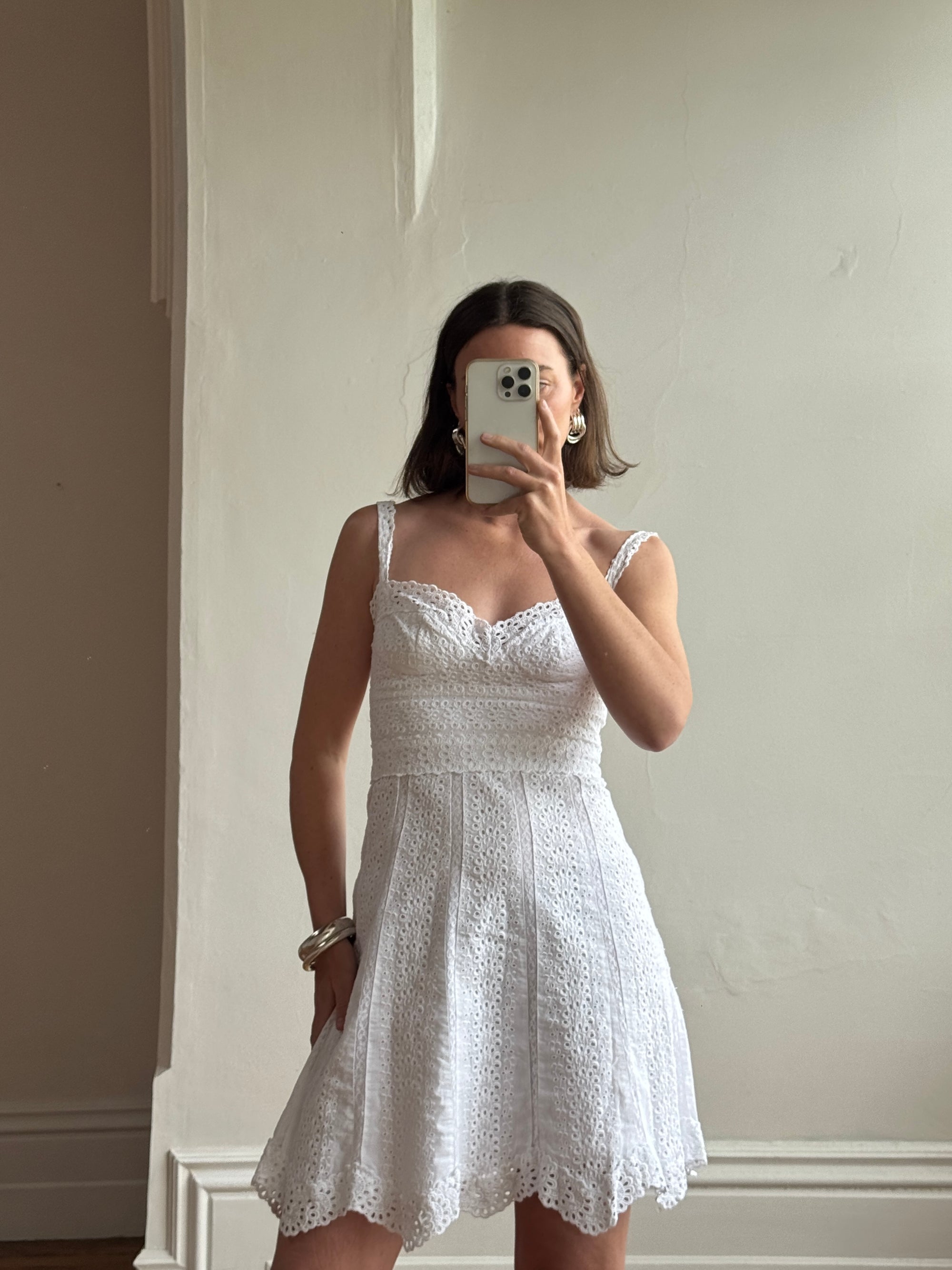 Vintage Y2K Collette Dinnigan Broderie Anglaise Mini Dress