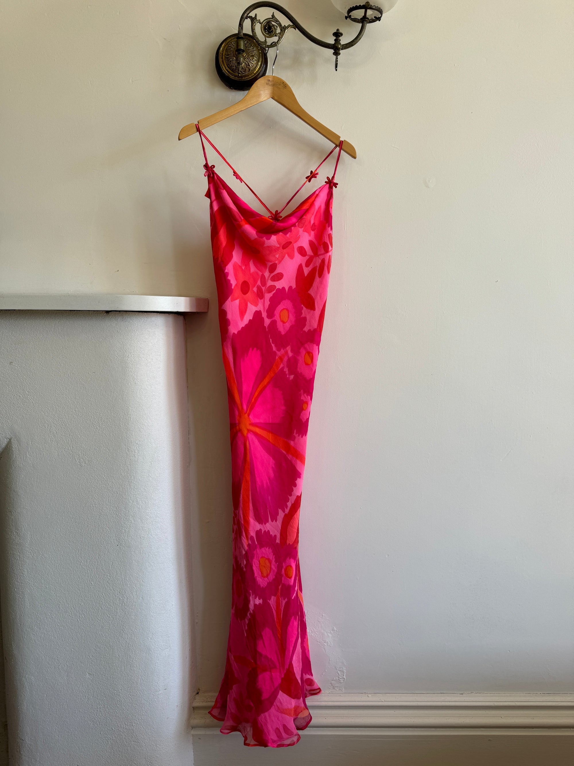 Vintage Y2K Jenny Packham London Pure Silk Slip Dress Sunset