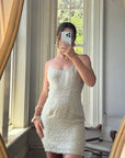 Vintage 90s Naeem Khan Silk Crystal Embellished Mini Dress
