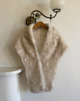 Vintage 60s Faux Fur Stole Crema