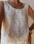 Vintage 60s Sequin Bow Bridal Tank