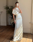 Archival Y2K Satin Cowl Neck Slip gown Ivory