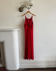 Vintage 90s Crimson Crepe High Front Dress