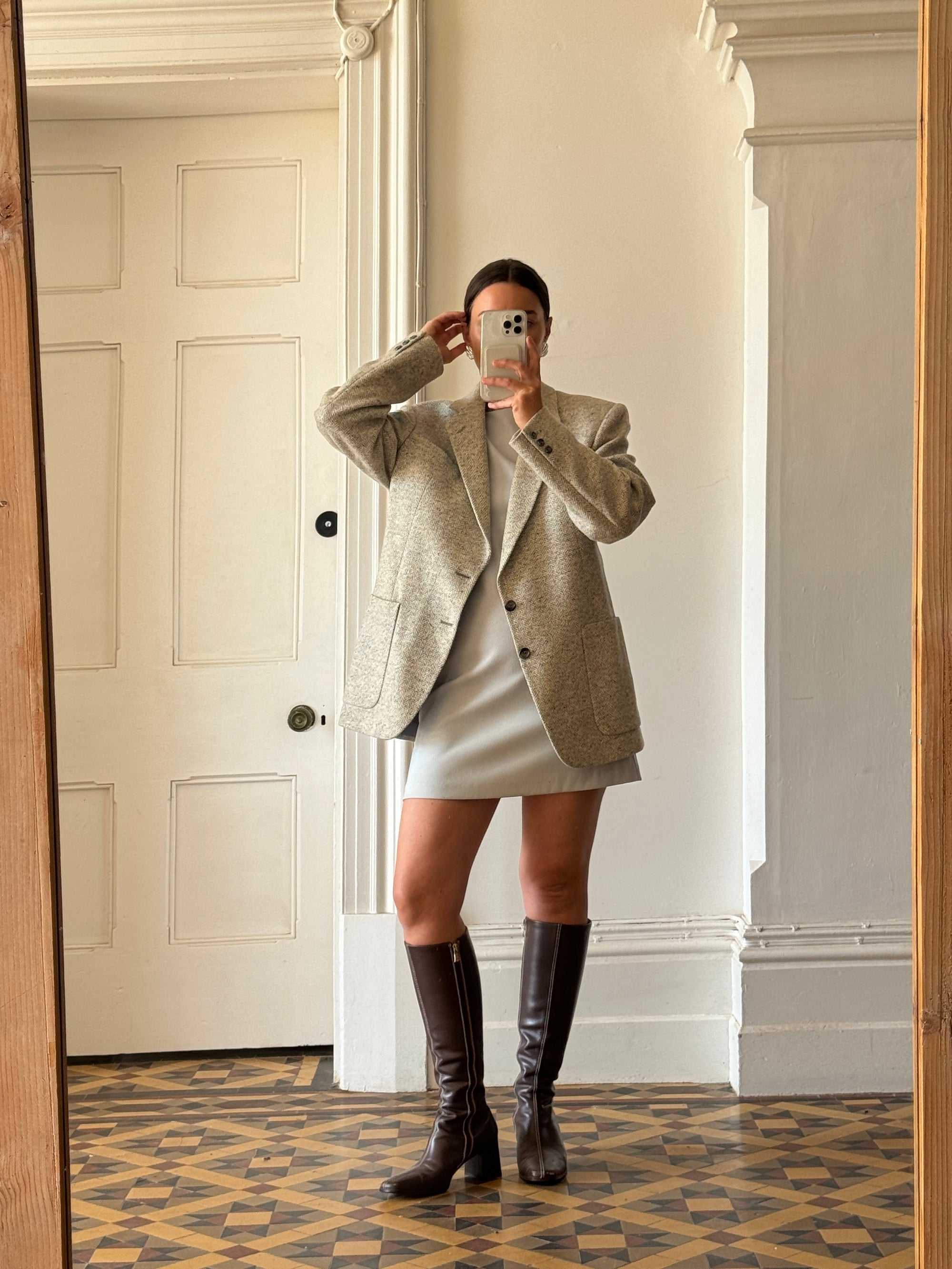Vintage Pure Wool Light Grey Blazer