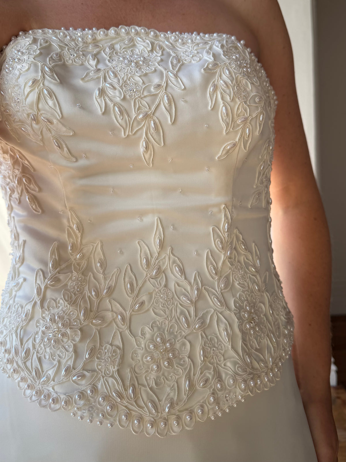 Vintage 90s Bridal Embellished Corset and Slip Skirt Set