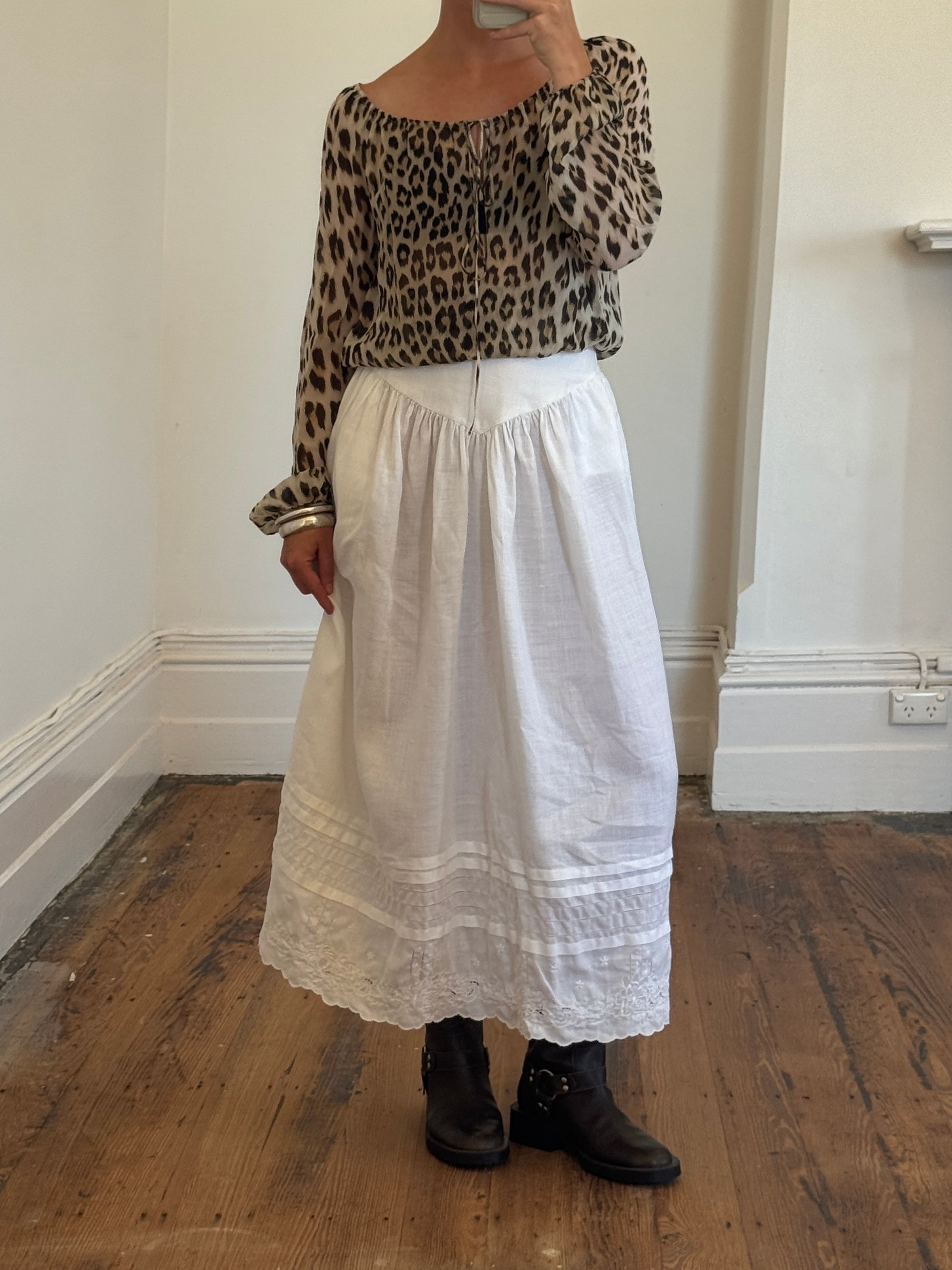 Vintage Y2K Blumarine Pure Silk Leopard Drawstring Blouse