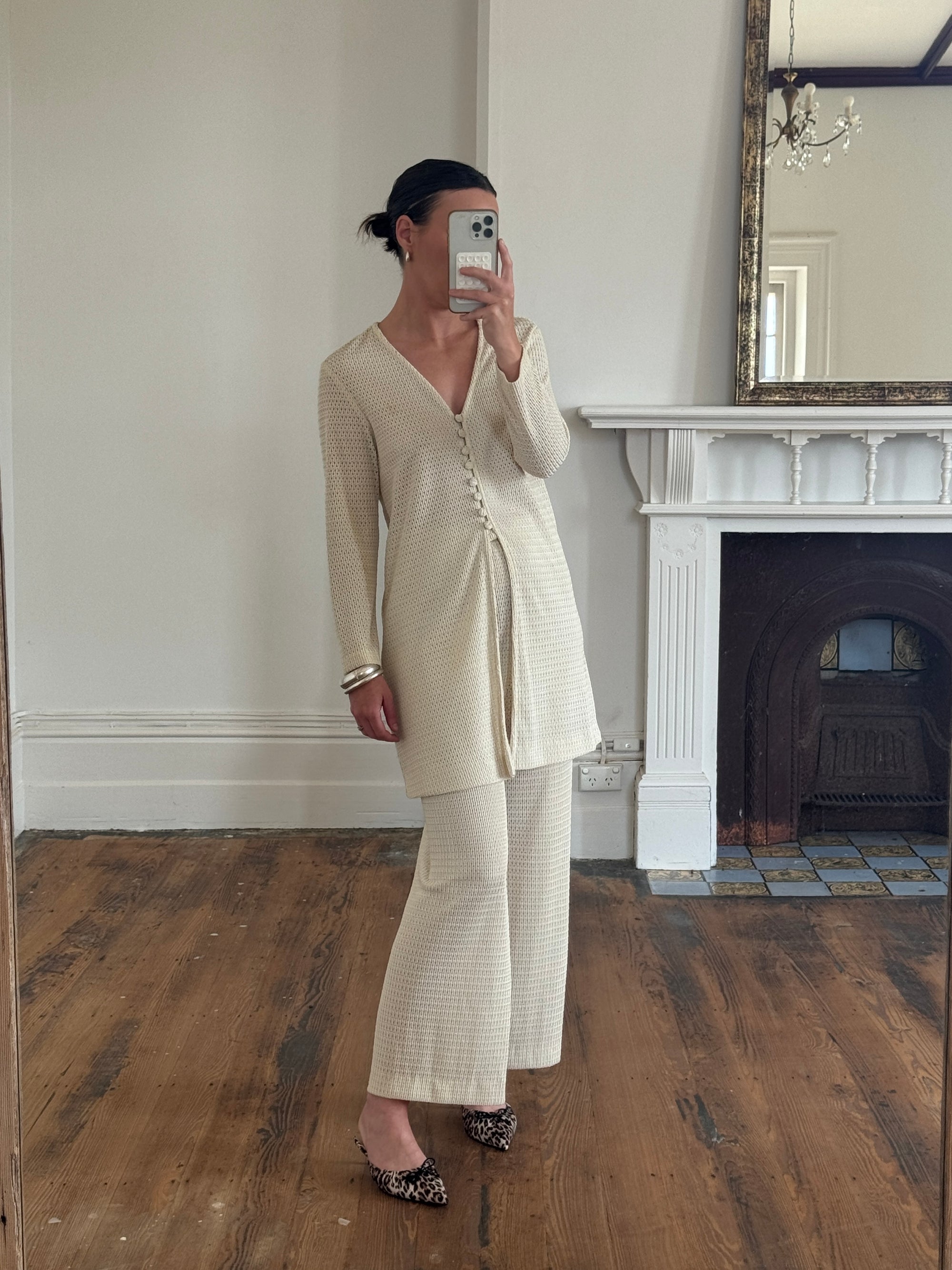 Vintage 90s Australian Made Knit Set Creme