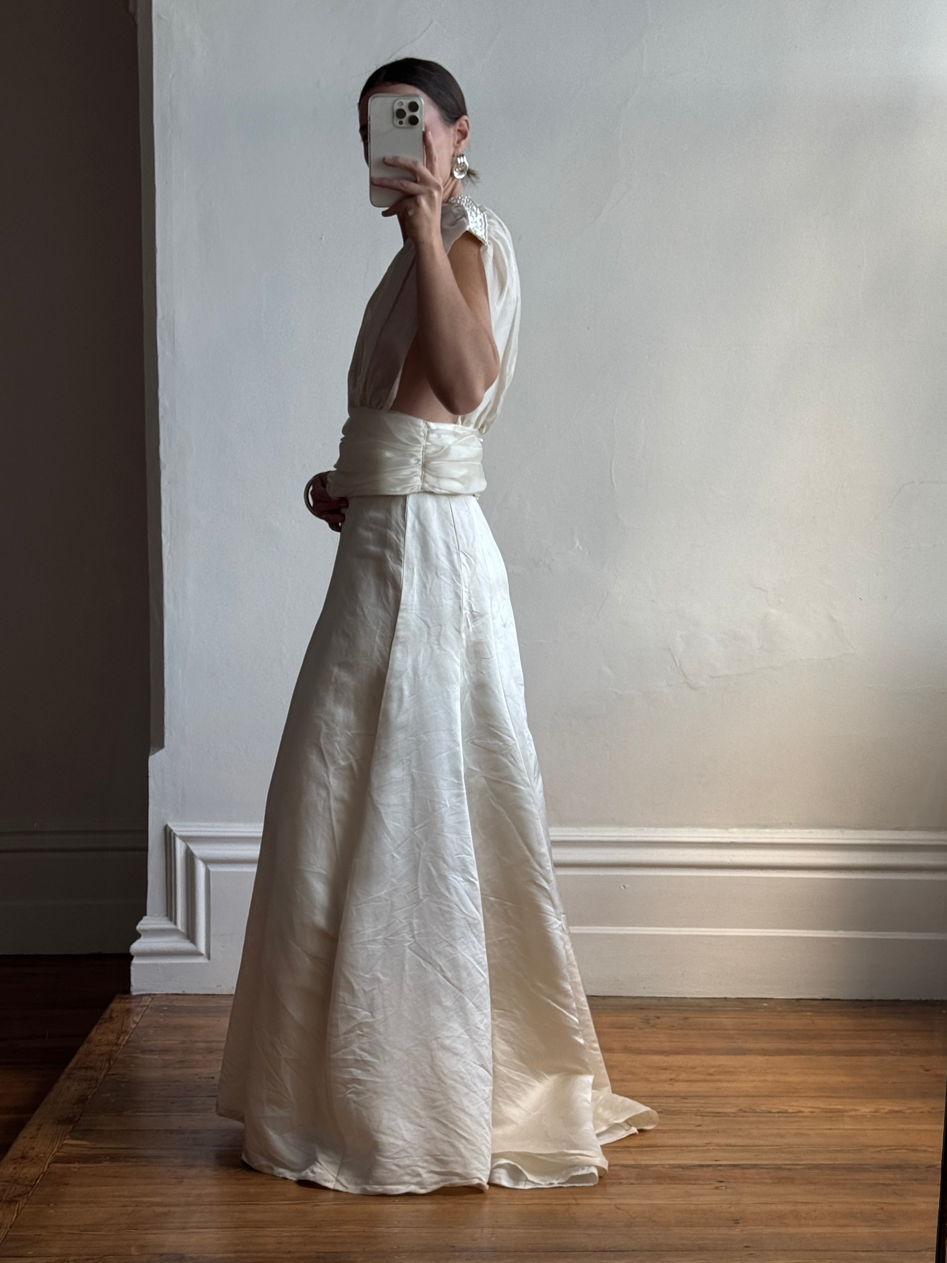 Vintage 90s Classic Satin Bridal Skirt