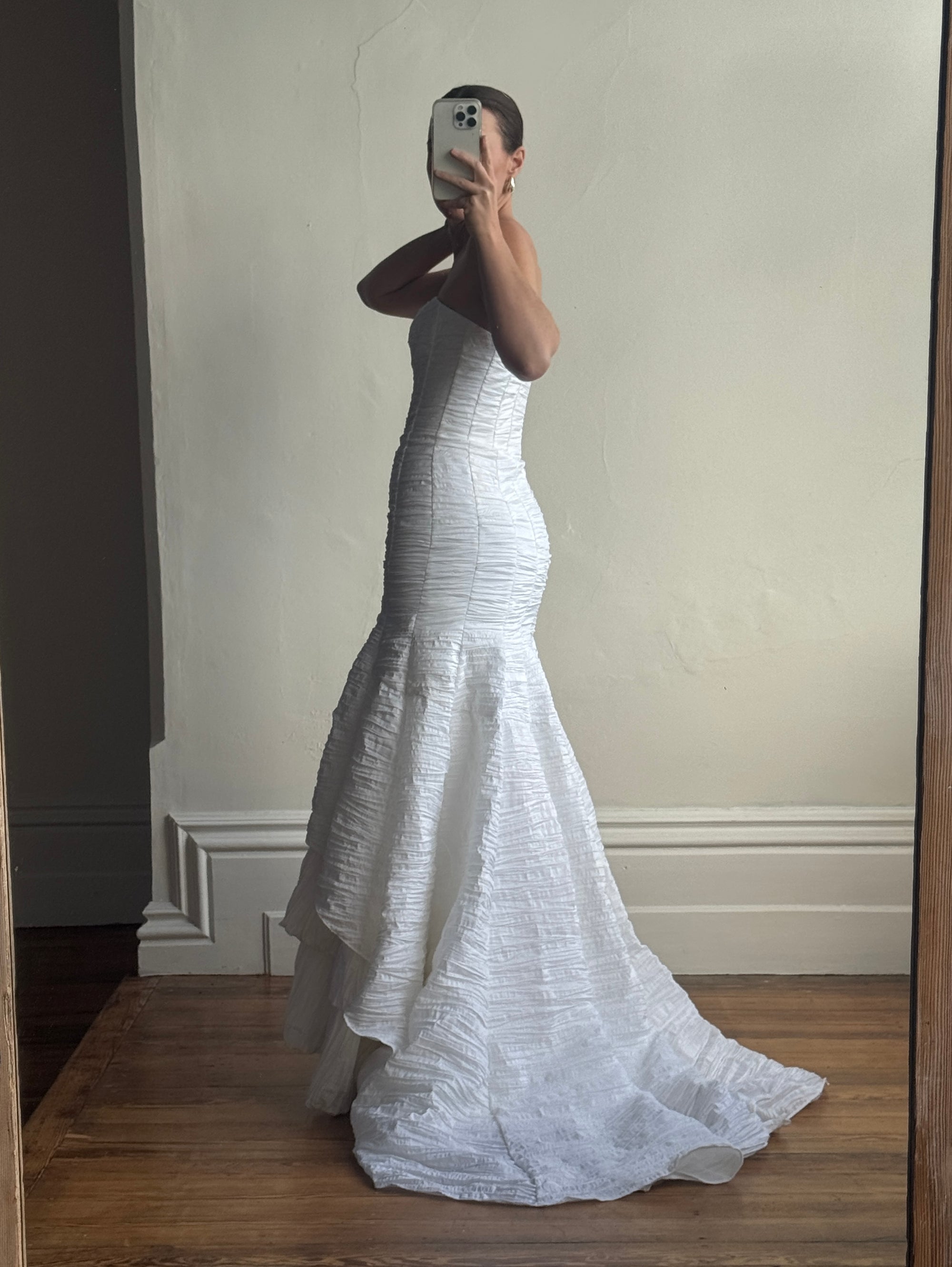 Vintage 90s Crinkle Mermaid Wedding Dress