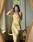 Vintage 2002 Collette Dinnigan Gold Foil Floral Two Piece Set