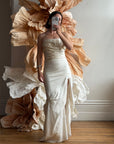 Vintage 90s Satin Bustier and Pure Silk Bridal Skirt Meringue