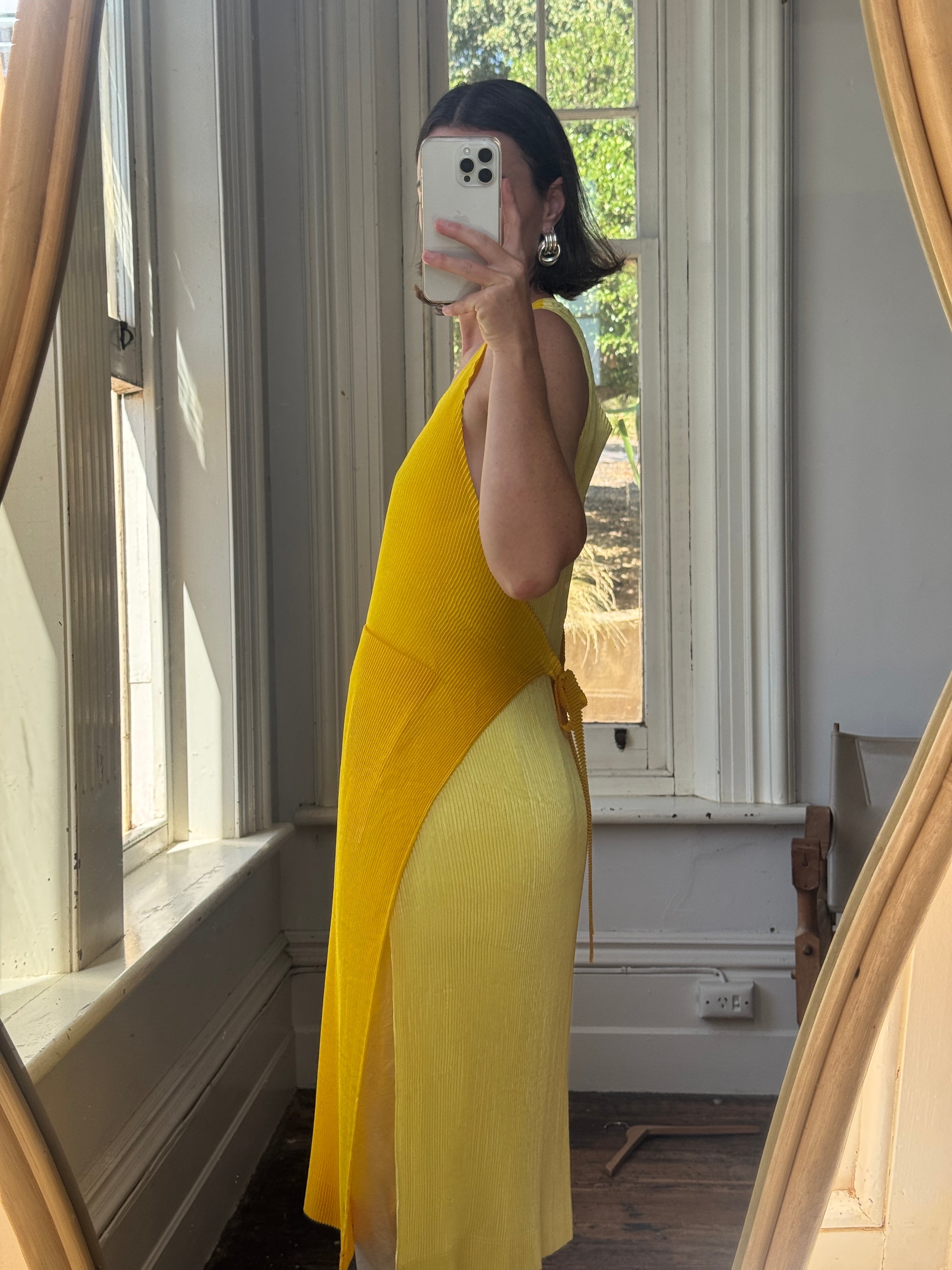 Vintage Issey Miyake IM Pleated Banana Apron Dress