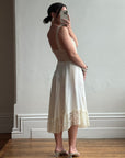 Vintage 40s Bias Cut Satin Bridal Slip Ivory