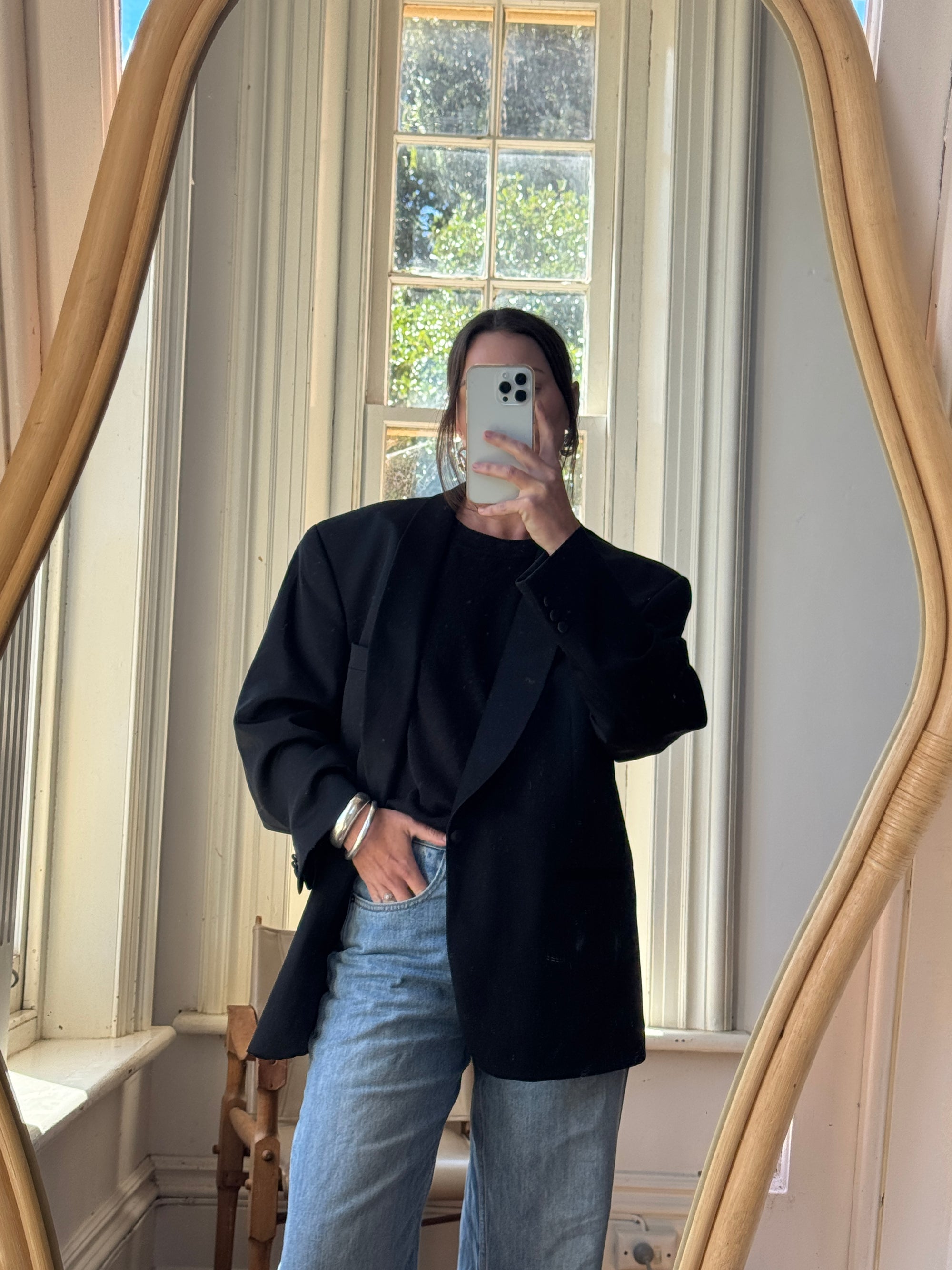 Vintage YSL Wool Tuxedo Jacket Noir