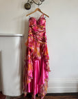 Vintage Y2K High Low Sunrise Ruffle Dress