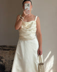 Vintage Y2K Vera Wang Silk Pleated Wedding Gown