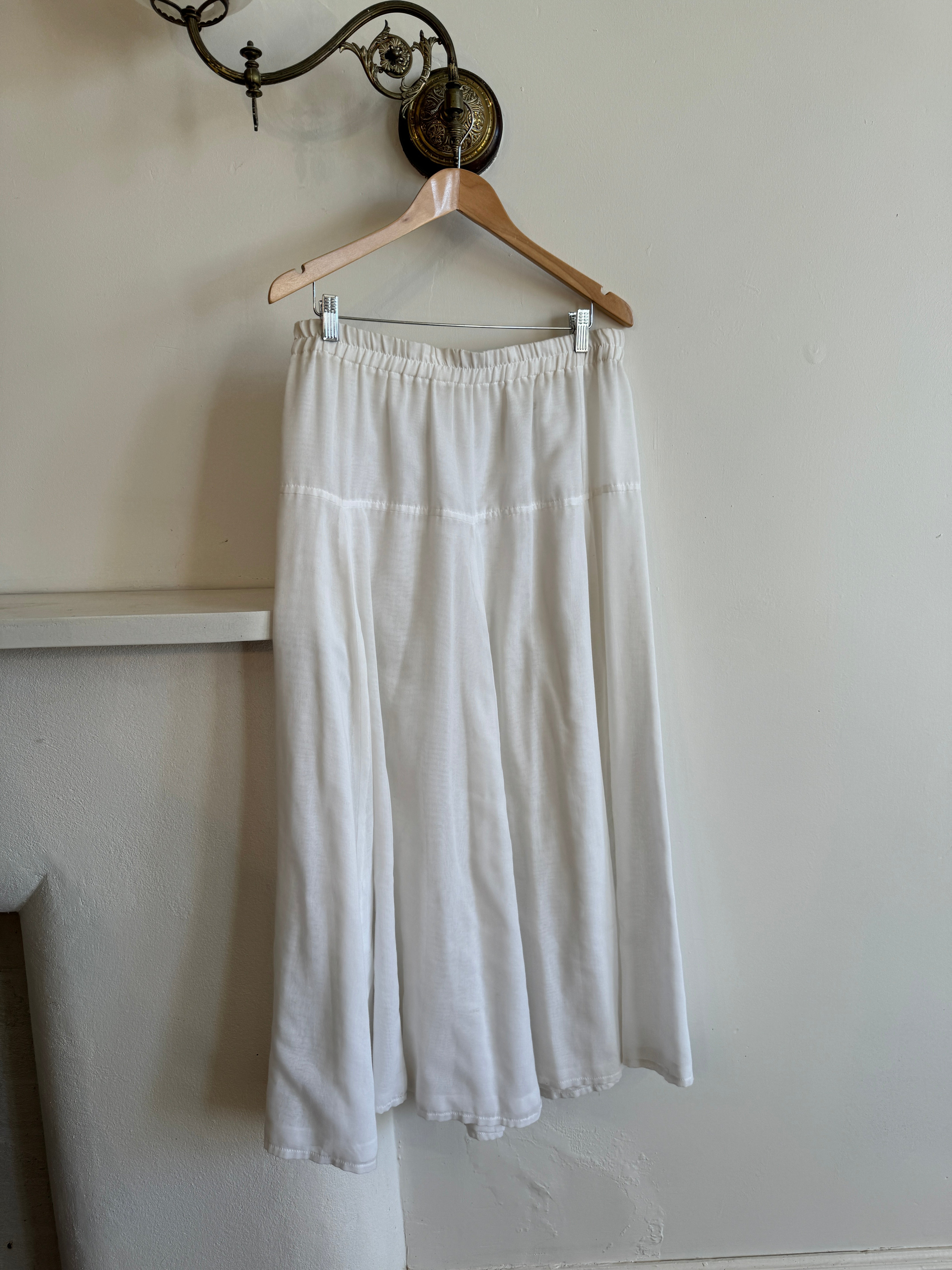 Vintage Cotton Maxi Skirt White
