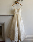 Vintage 90s Pure Silk Couture Diamante Wedding Gown