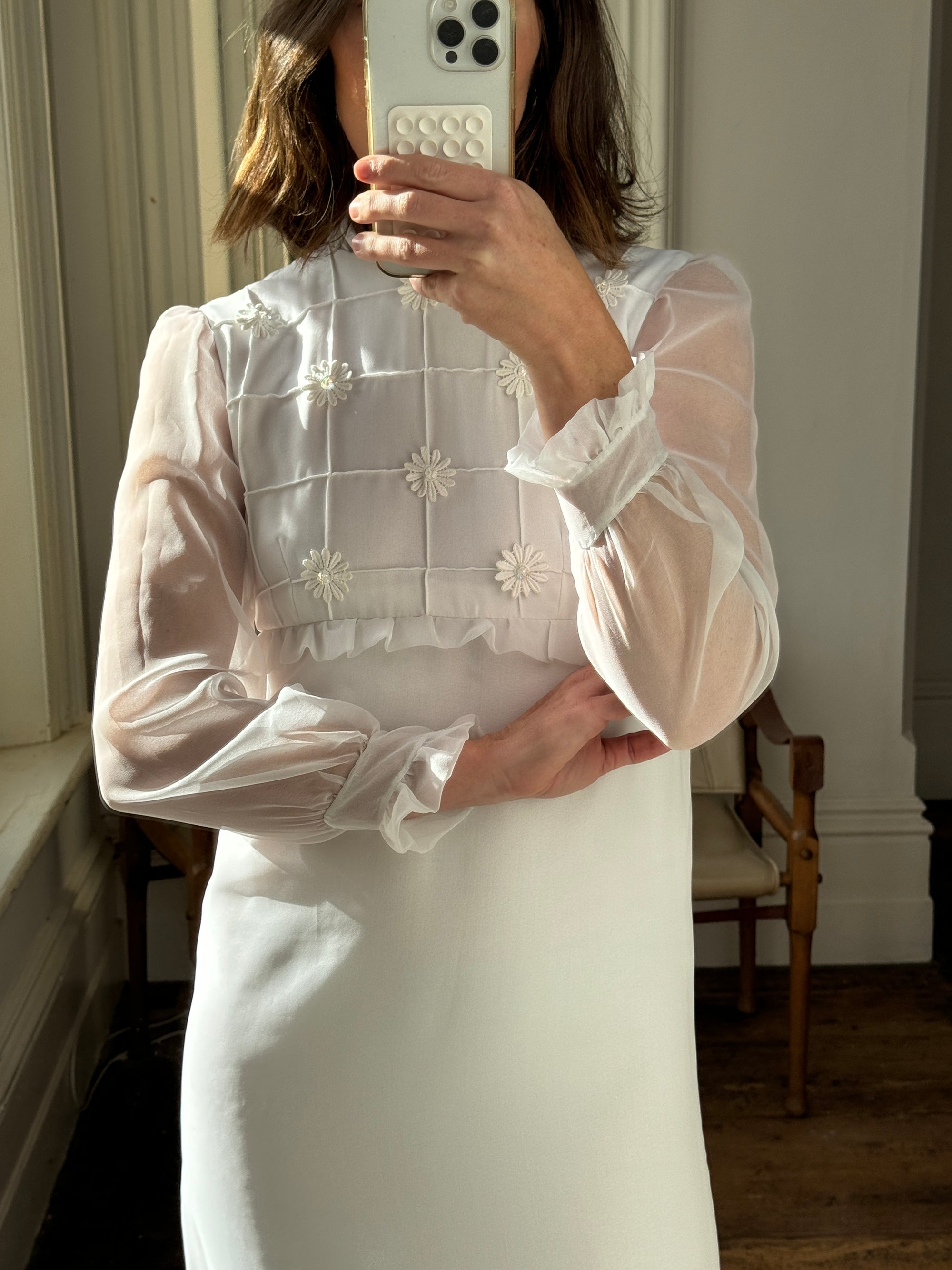 Vintage Empire Daisy and Crystal Bridal Midi