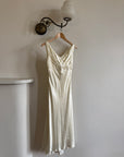 Vintage 90s Pearl Satin Bias Bridal Slip