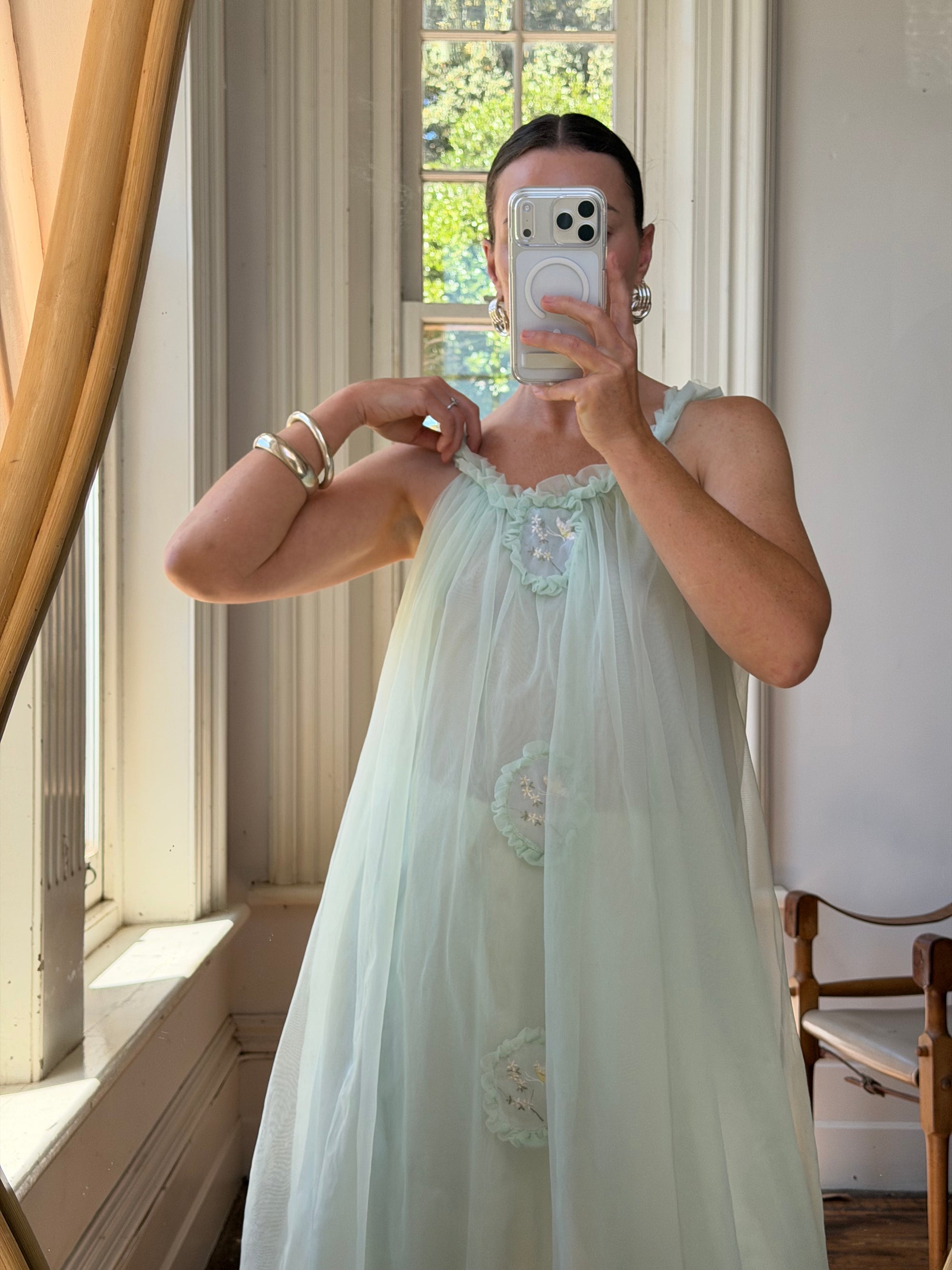 Vintage 60s Babydoll Shift Dress Mint