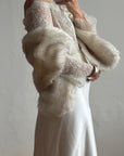 Vintage 60s Faux Fur Stole Crema