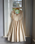 Vintage 90s Silk Dupion Rosette Bridal Midi Gown