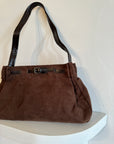 Vintage 90s Suede Buckle Handbag