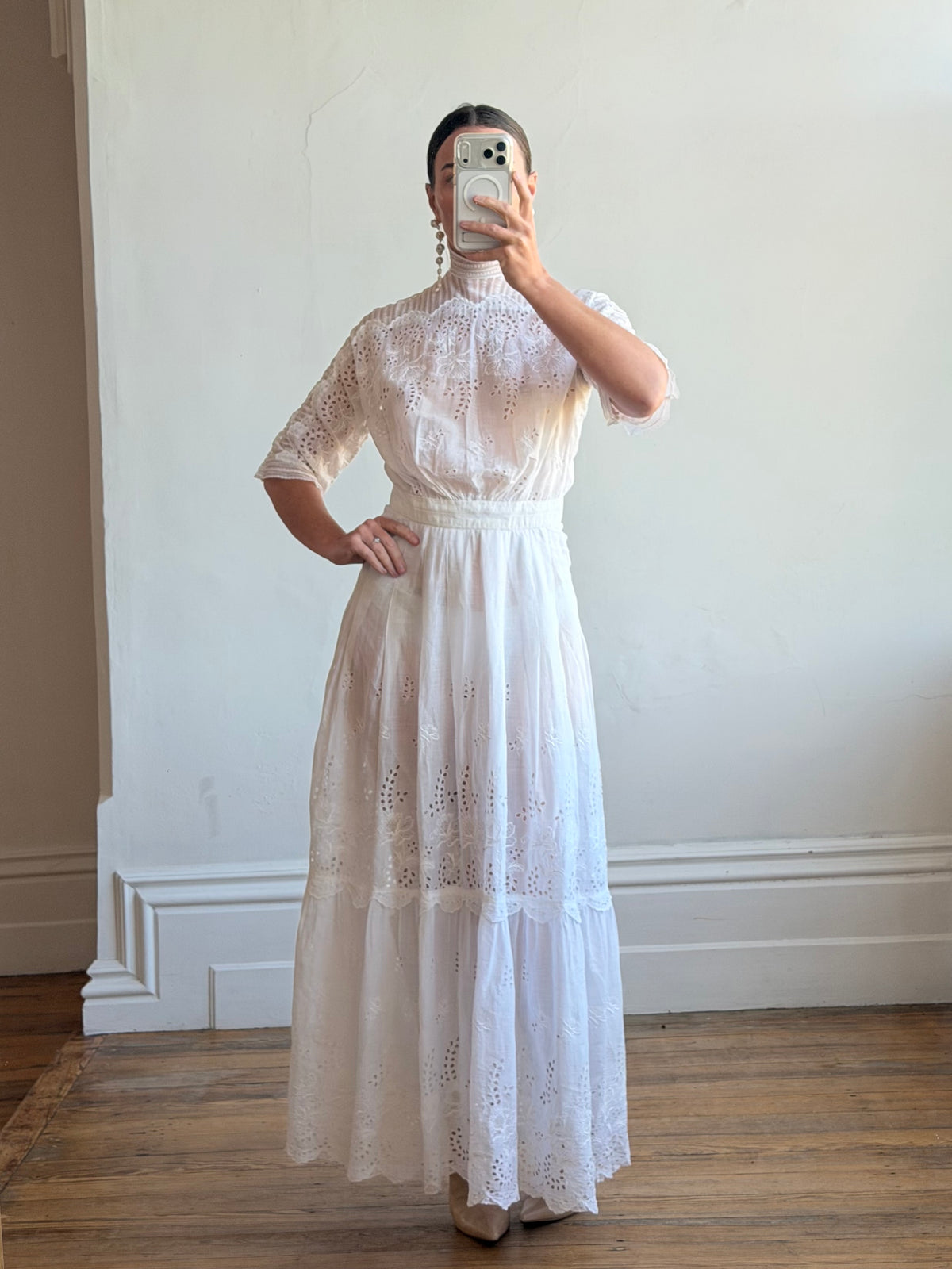 Vintage Edwardian Soiree Garden Broderie Anglaise Dress
