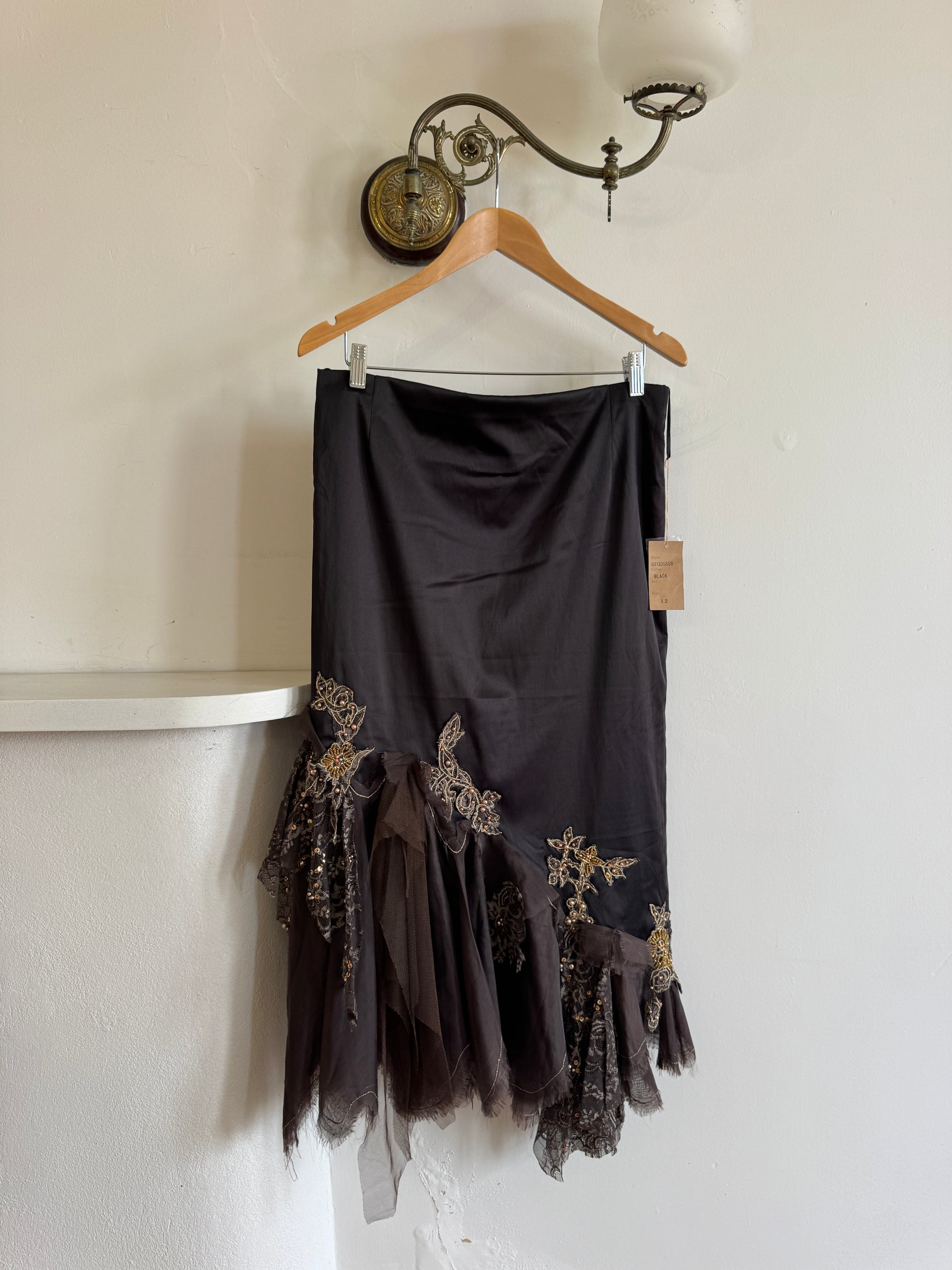Vintage 90s Glitter Fairy Skirt Chocolate Noir
