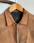 Vintage Tan Leather Zip Front Jacket