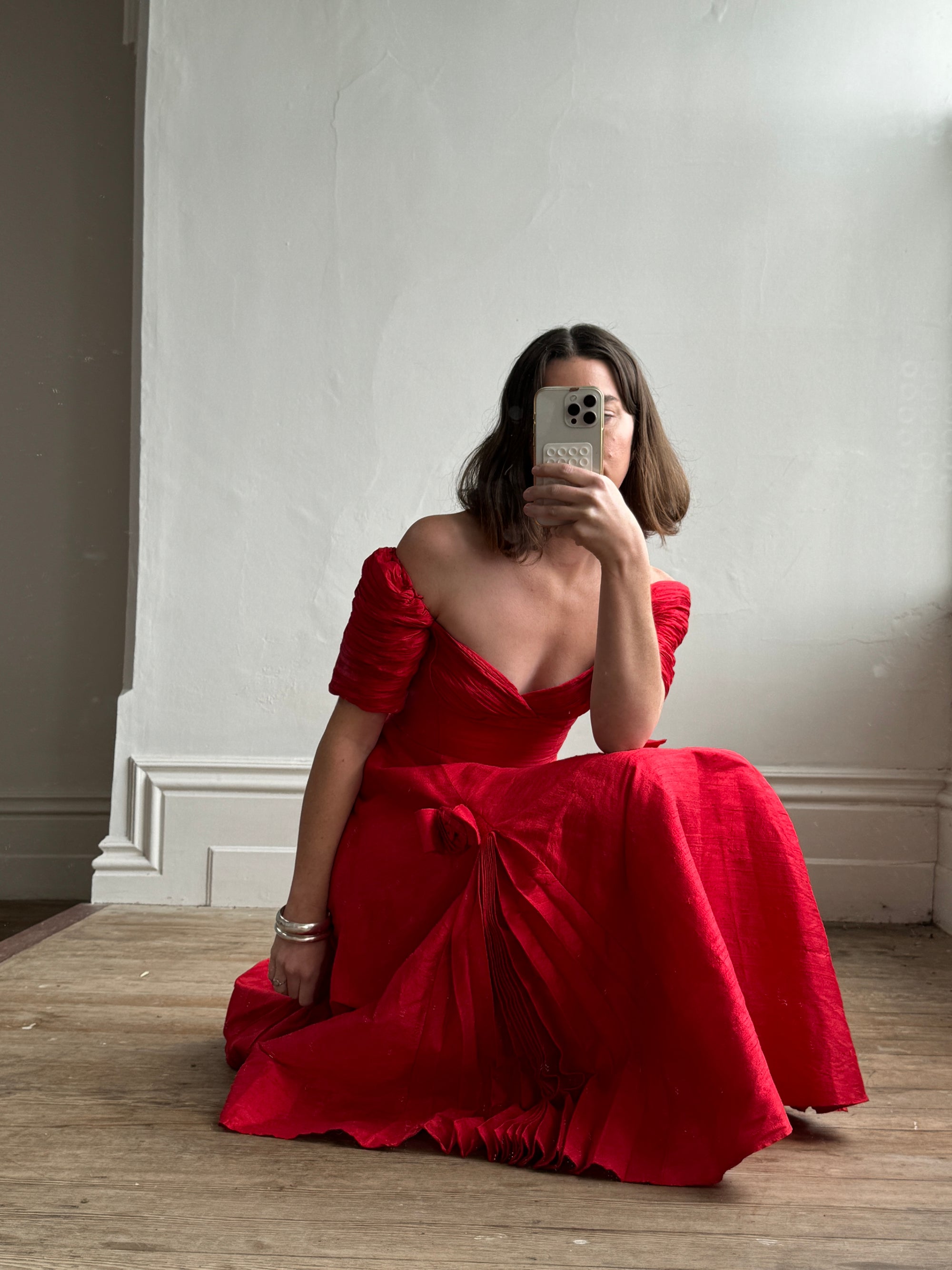 red silk off the shoulder dress Off Shoulder Red Prom Dress with leg Slit, Red Off the Shoulder Formal jbydress