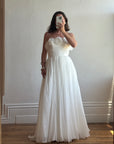 Vintage Y2K Cupcake Strapless Chiffon Wedding Gown