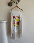 Vintage Embroidered Large Spanish Flamenco Scarf White