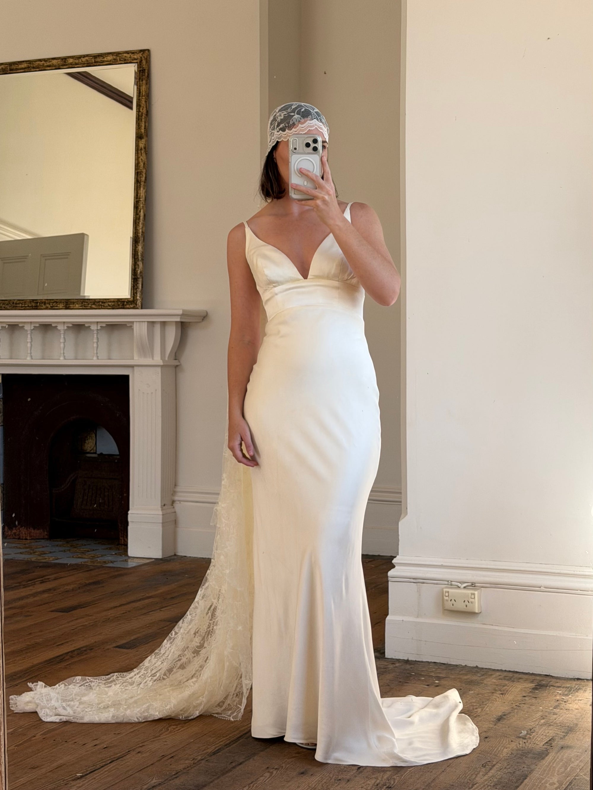 Vintage Y2K Pure Silk Bias Wedding Dress