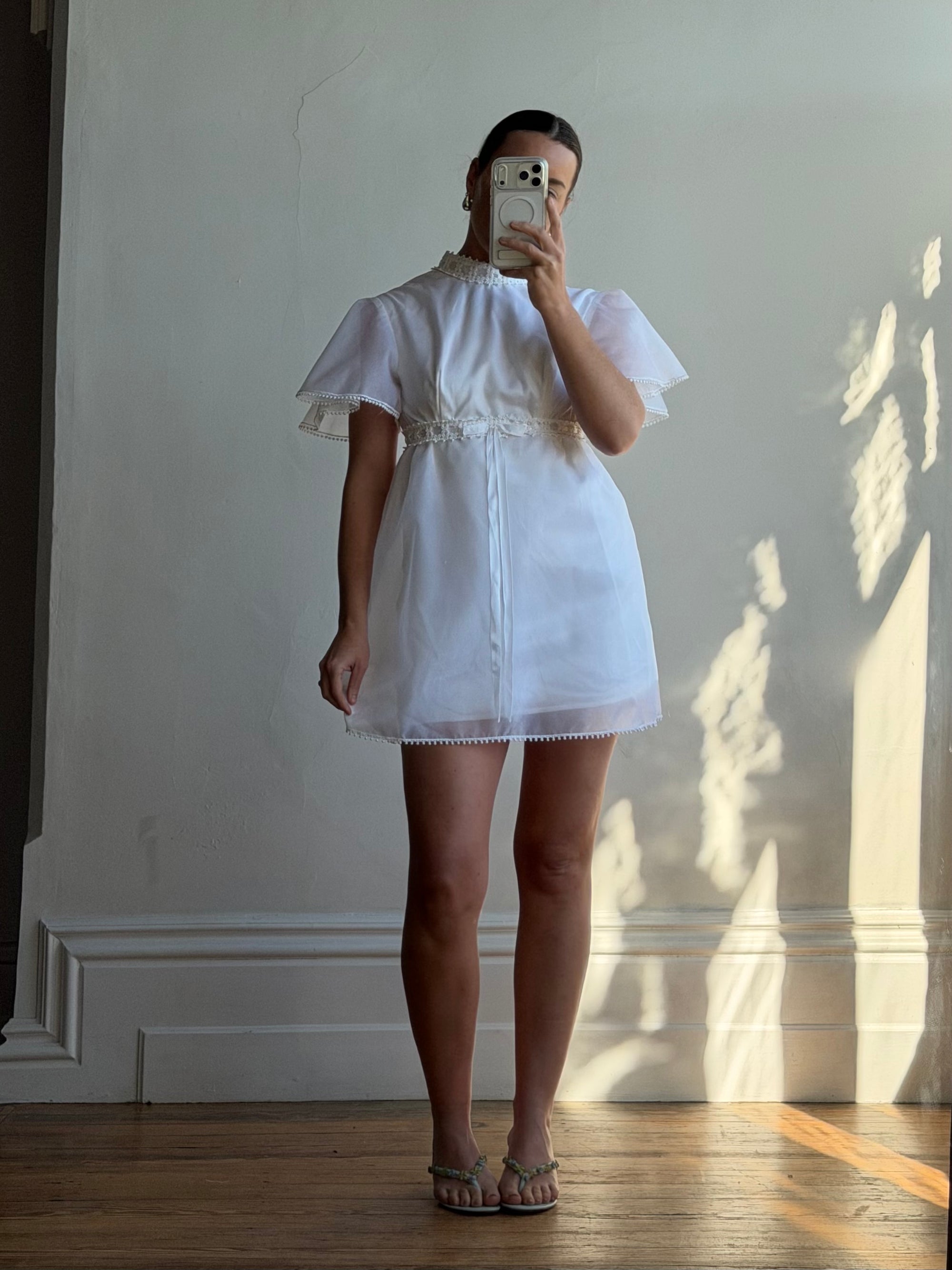 Vintage 60s Babydoll Micro Mod Bridal Mini