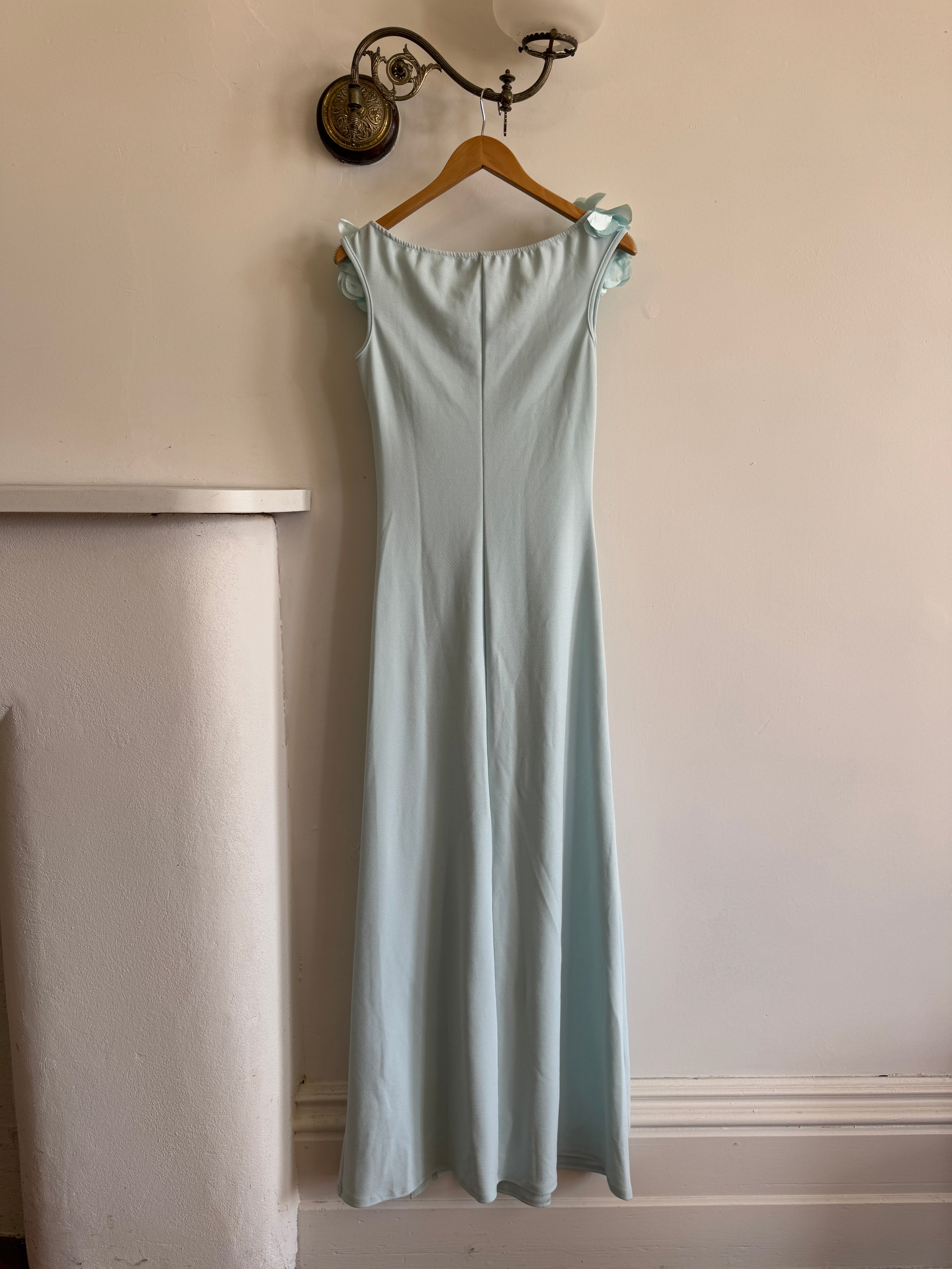 Vintage Y2K Aquamarine Petal Dress