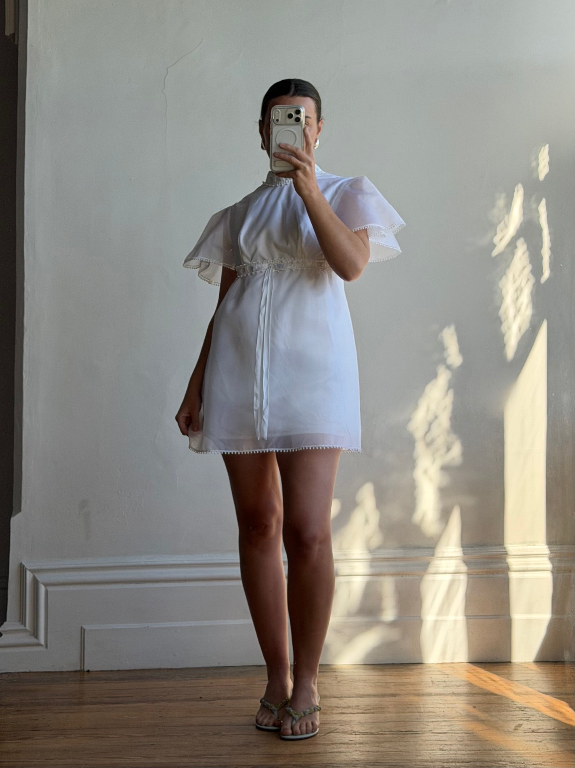 Vintage 60s Babydoll Micro Mod Bridal Mini