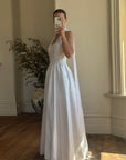 Vintage 90s Australian Made Lace Halter Satin Wedding Dress