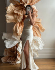 Vintage 90s Satin Bustier and Pure Silk Bridal Skirt Meringue