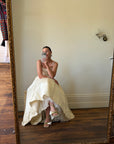 Vintage 90s Pure Silk Couture Diamante Wedding Gown