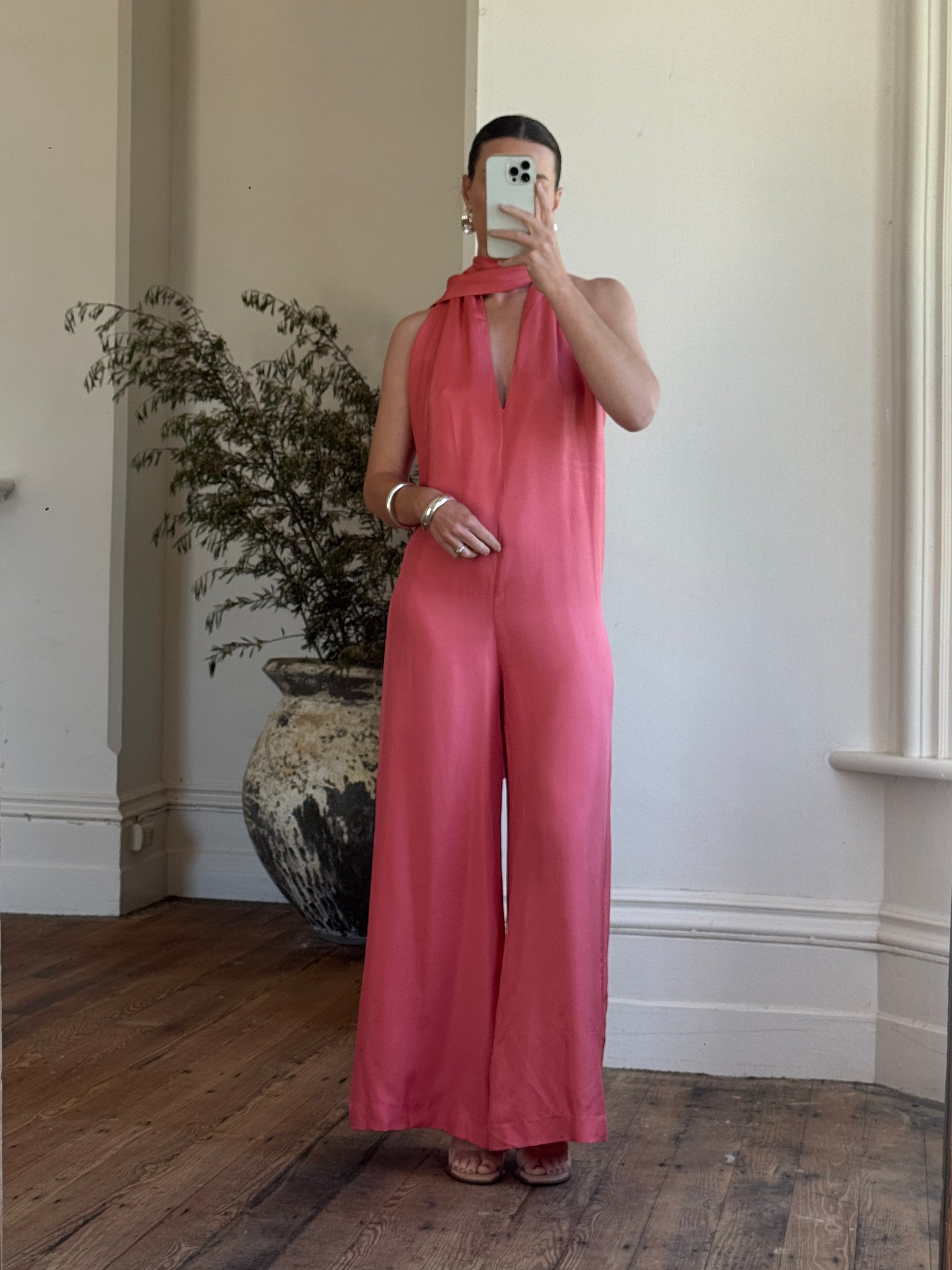 Vintage Y2K Stella McCartney Silk Jumpsuit Papaya